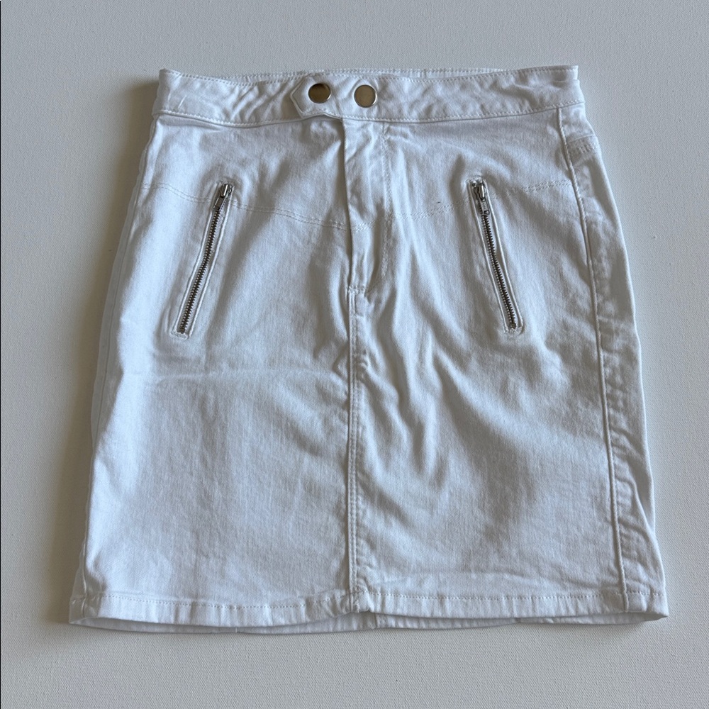 Missguided White Denim Mini Skirt